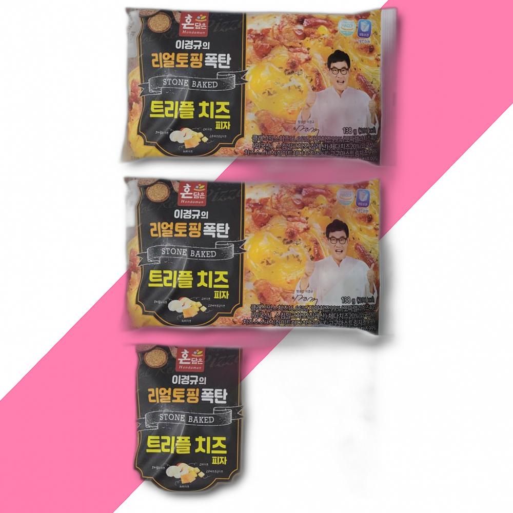 이경규 식품 냉동 빵 가정트리플 치즈 피자 3p : 다드림유통