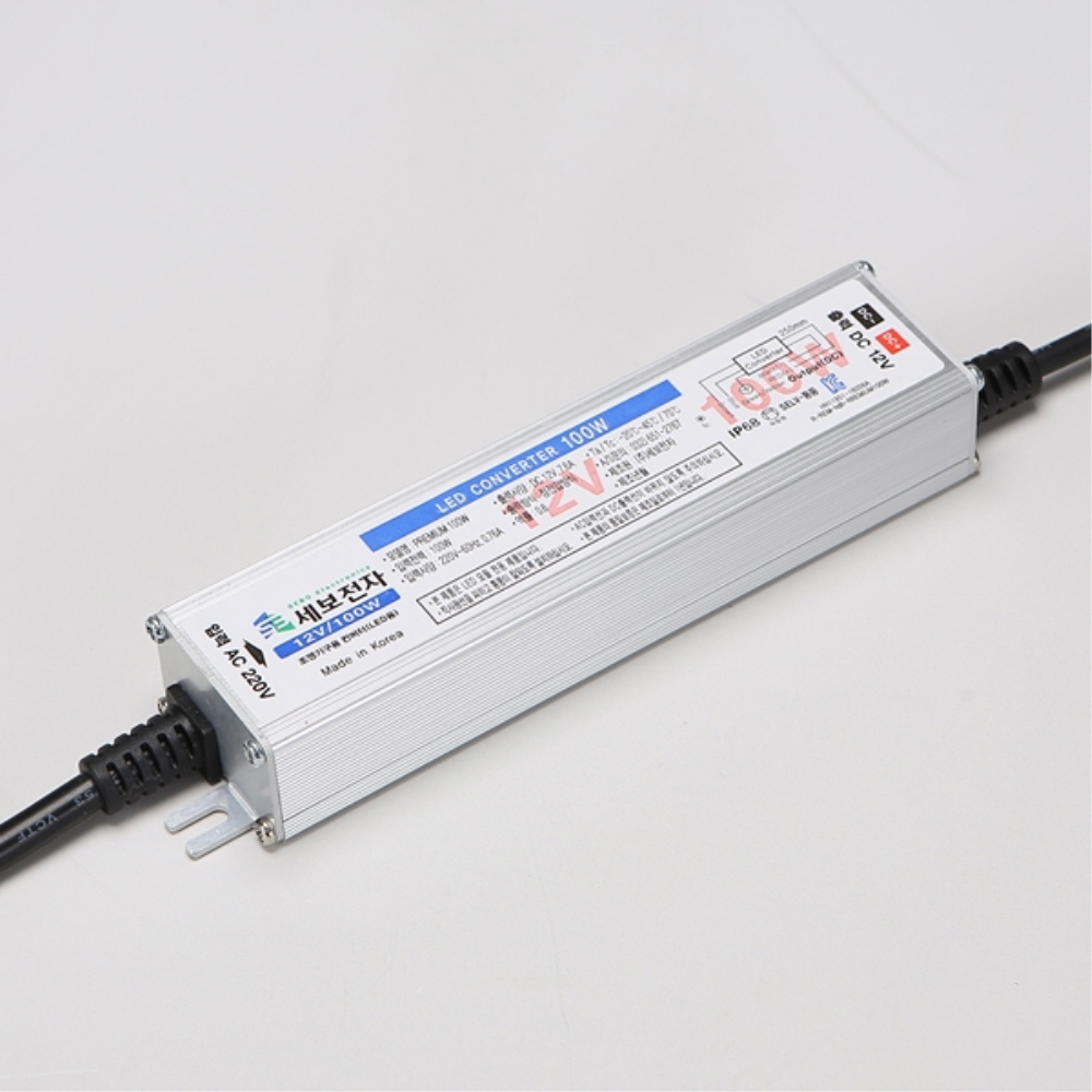 국산 LED 컨버터 SMPS DC12V PRIMIUM 100W 방수 안정기 세보전자 - 상세 이미지 2