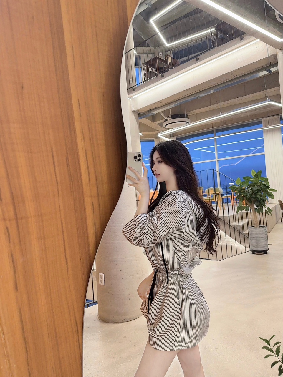 [장마룩추천!] 레인젤 7부 비즈 스트라이프 후드 숏팬츠 세트 상세 이미지 9