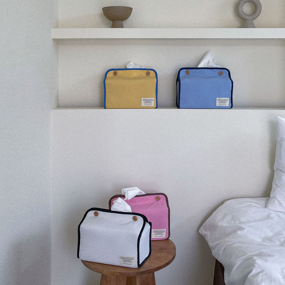 [홀데이오프] 버튼번 티슈 커버 패딩 각티슈 케이스 집들이 신혼부부 선물