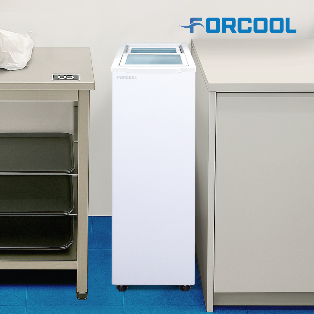 포쿨 소형냉동고 미니 가정용 급속 슬라이드 슬림핏 음식물 쓰레기 업소용 92L