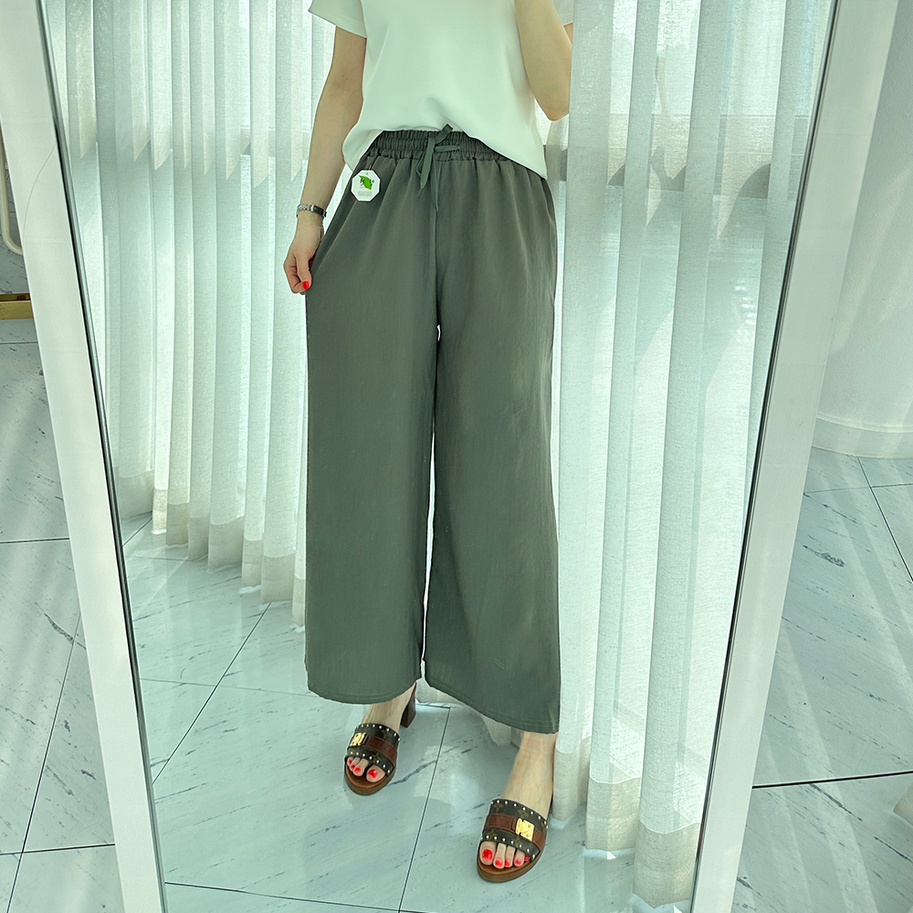 1+1 인견바지 린넨와이드팬츠 키작녀바지 8부 - 상세 이미지 4