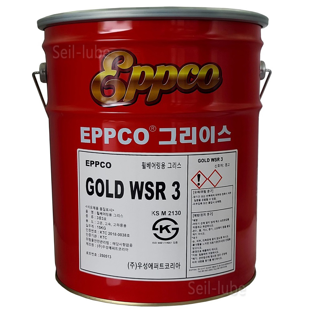 우성 앱코 골드 WSR3 휠베어링 그리스 15KG 리튬복합 고성능 빨간 구리스 말통 (적점 244도) 고온 고속 고하중 화물차 덤프트럭 트랙터 굴삭기 크레인 고열 중장비 - 상품 이미지