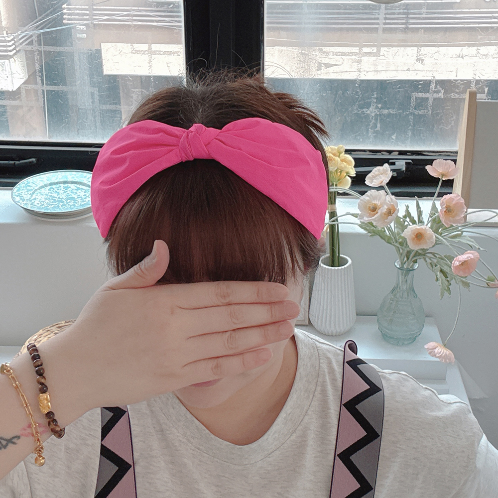 여름바닷가 형광머리띠 반다나 와이드헤어밴드 헤어터번 넓은머리띠 핸드메이드머리띠 - 상세 이미지 4