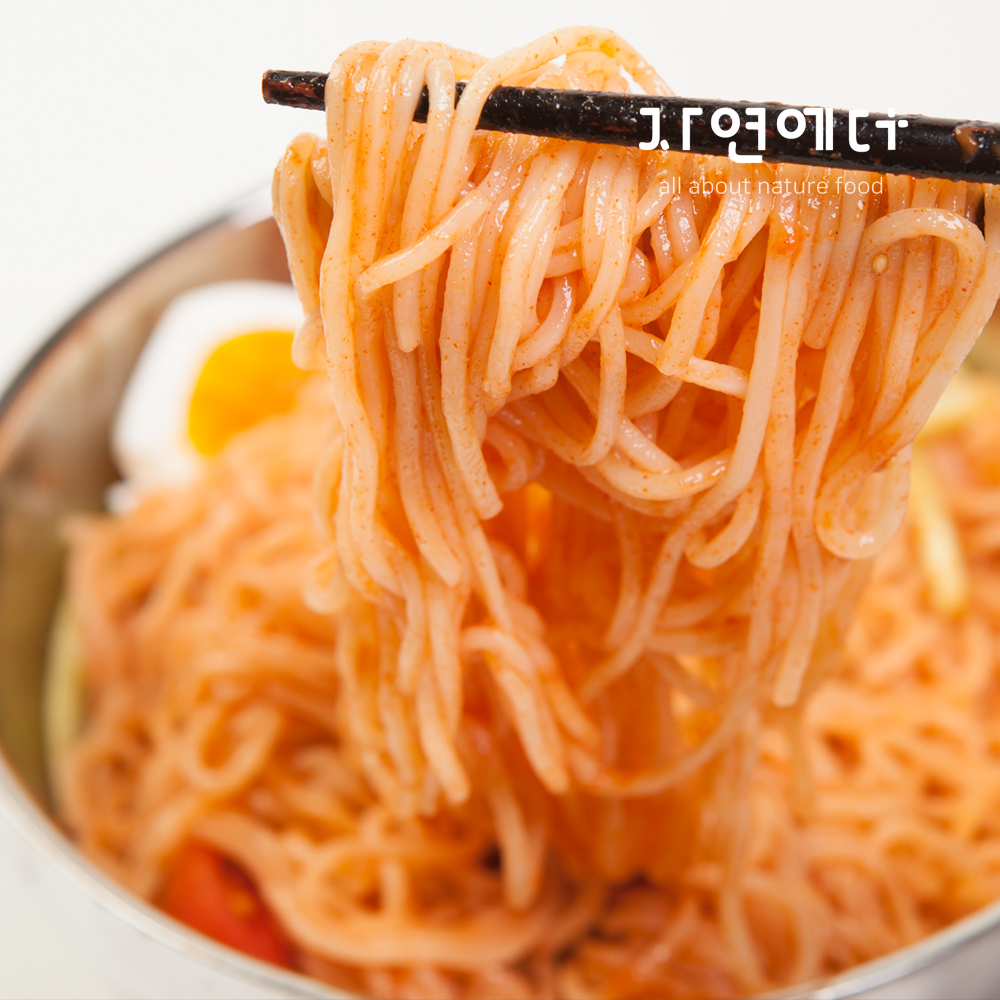 콩국수 비빔국수 쫄깃한면발 생사리국수1kg + 콩가루3봉/비빔장3봉 : 자연에더