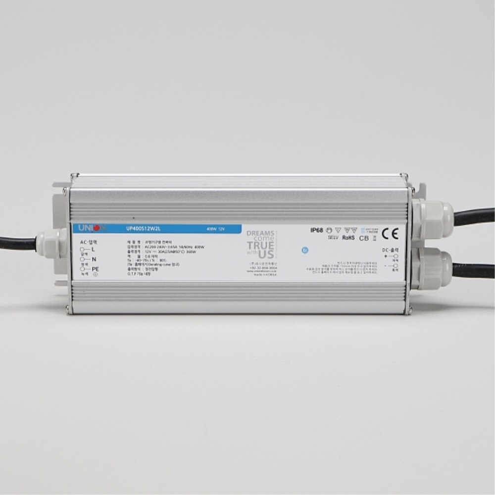 국산 LED 컨버터 SMPS DC12V 400W UP400S12W2L 방수 안정기 유니온 - 상세 이미지 2