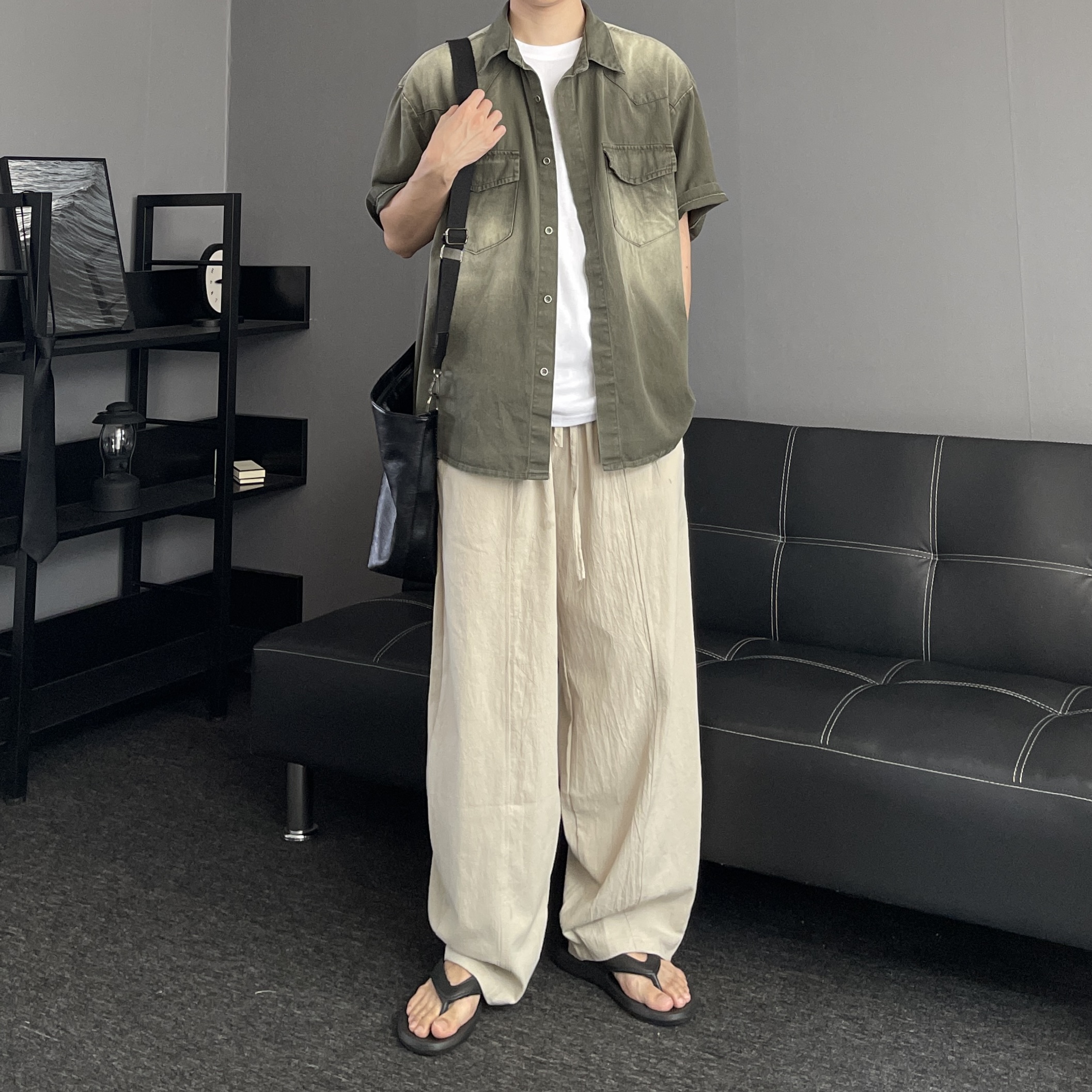 남자데님셔츠 흑청셔츠 남자반팔남방 이미지 6