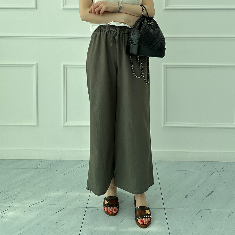 1+1 인견바지 린넨와이드팬츠 키작녀바지 8부 - 상세 이미지 5