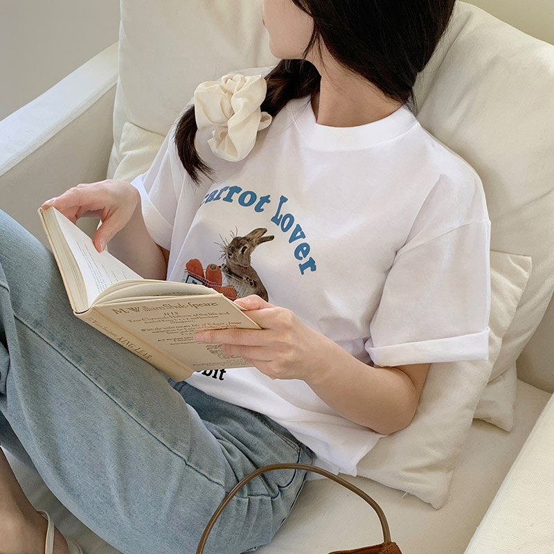 라비코 라운드넥 루즈핏 프린팅 반팔 티셔츠 ts4503 - 상세 이미지 2