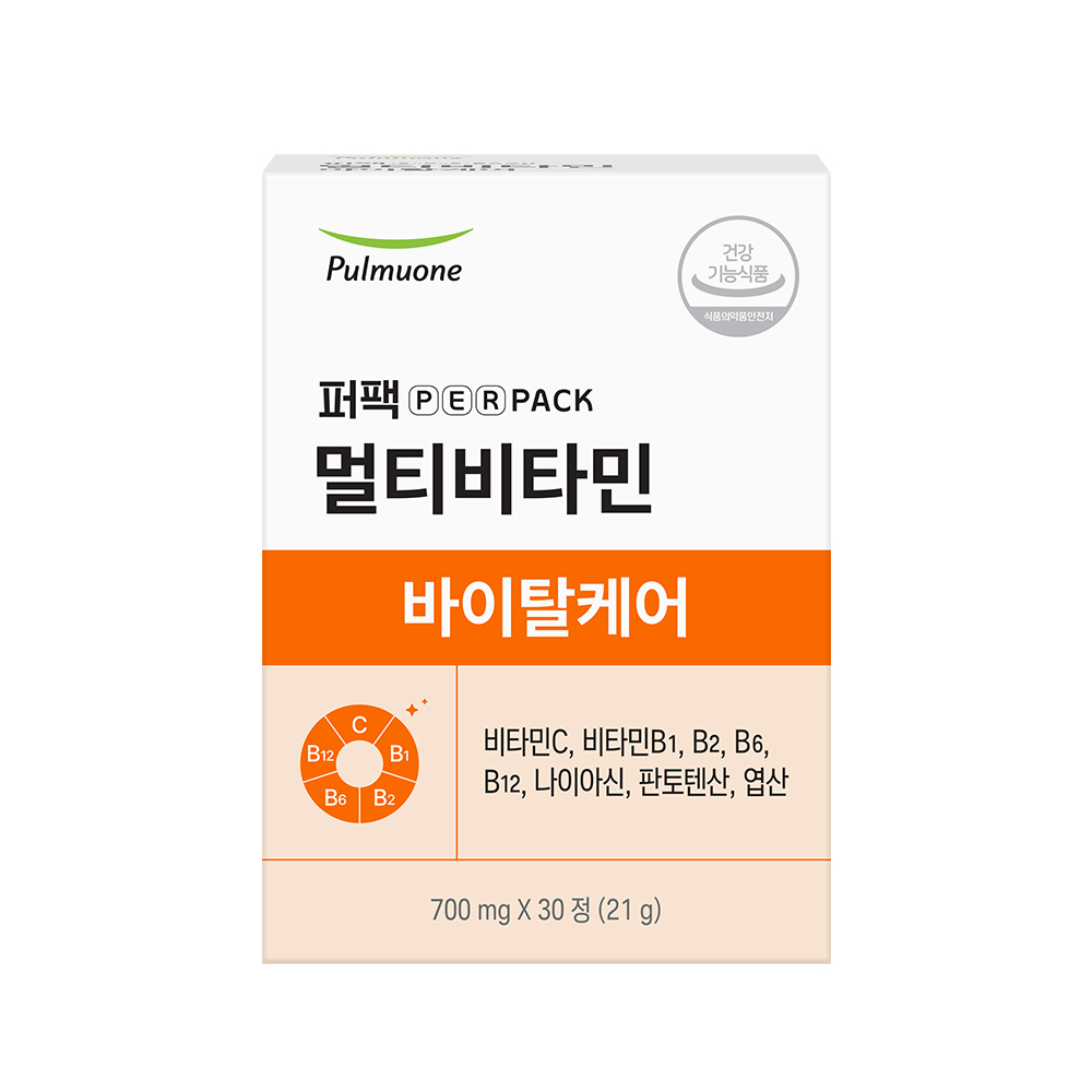 [포토리뷰3,000P] 풀무원 퍼팩 멀티비타민 바이탈케어 - 엽산 함유 30정, 1개 - 상세 이미지 2