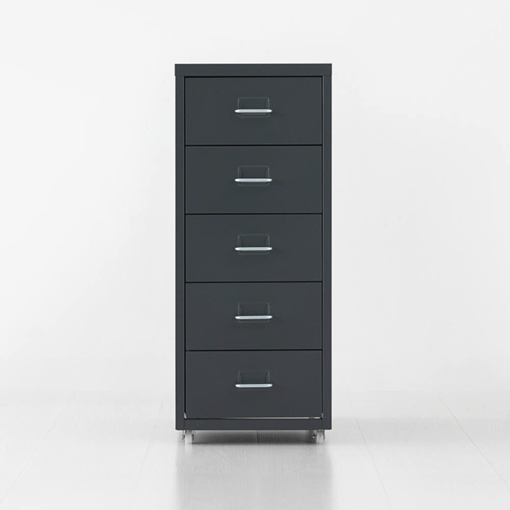 OFFICY 서랍장 280mmx410mmx685mm, 5단, 다크그레이 5343.4554 - 메인 이미지