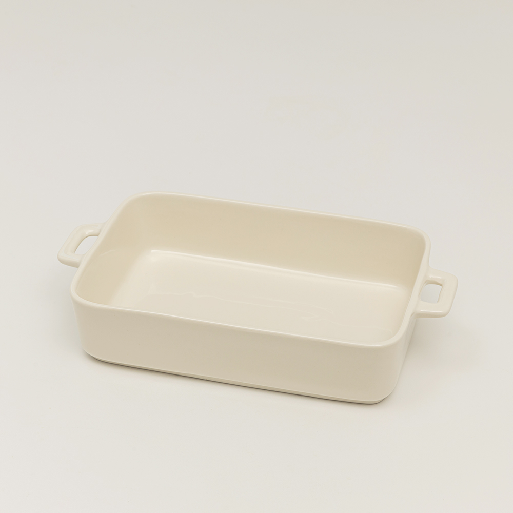 로렌스 크림화이트 양손 사각 그라탕기 도자기 오븐용기 파스타