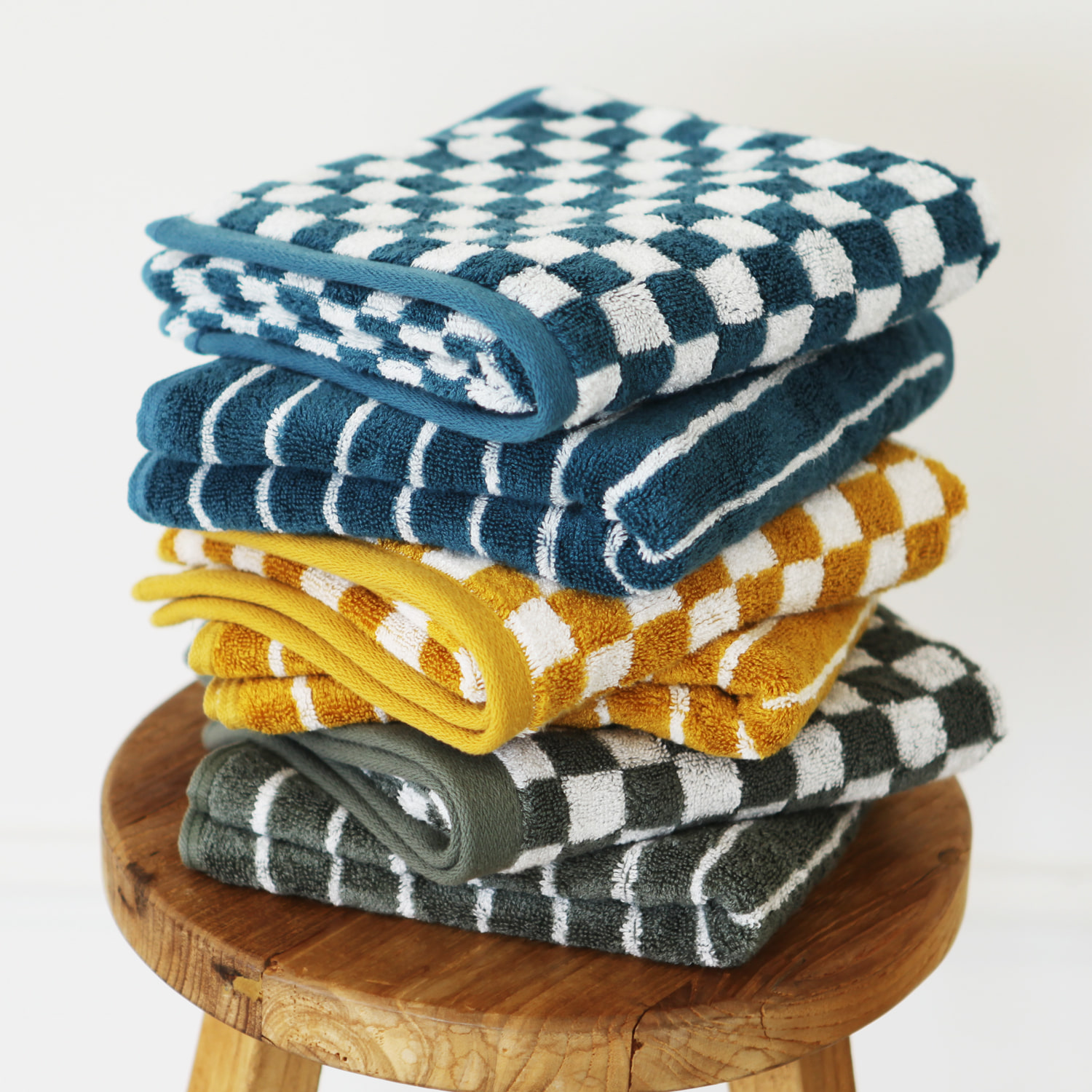 기라로쉬 체커보드 뱀부타올 먼지없는 스트라이프 호텔수건 믹스 4매세트