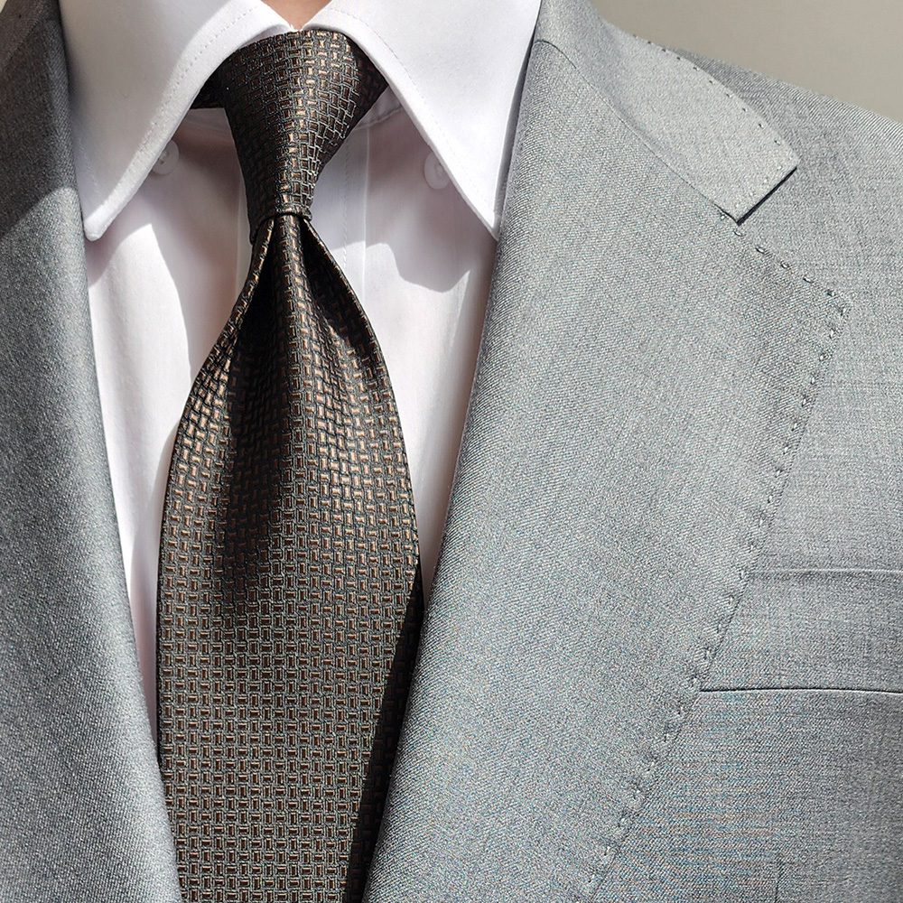 제임스핏 다크브라운 모던 패턴 남자 정장 넥타이