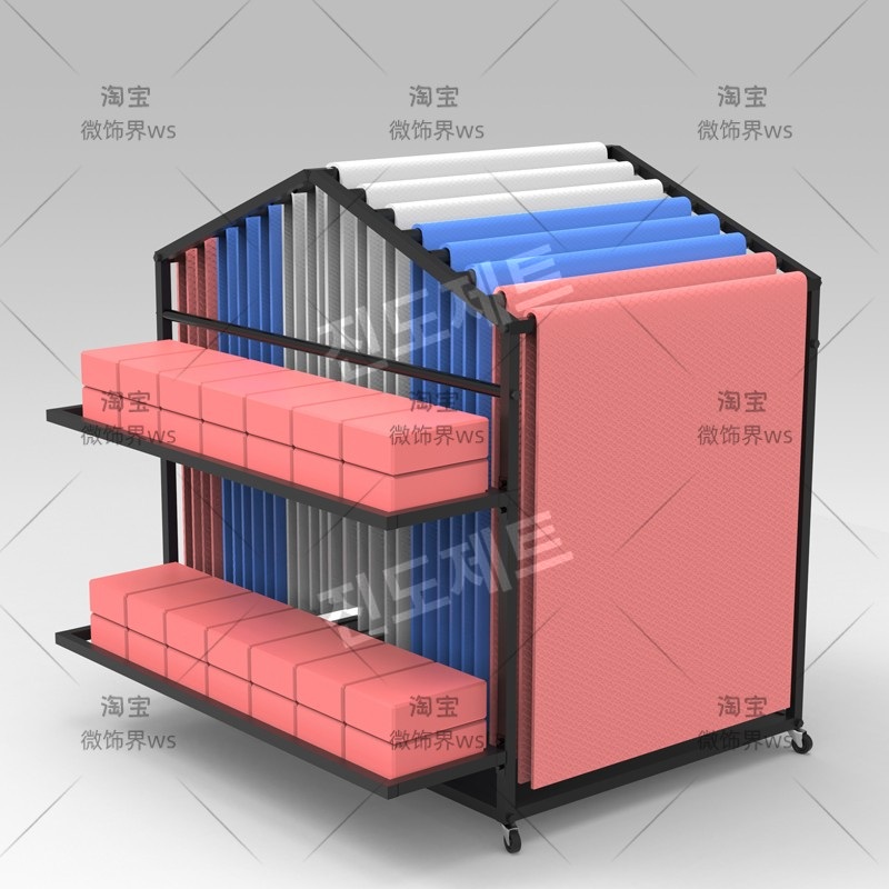 요가매트 거치대 걸이대 이동식 건조대 정리대 행거 선반 검정색(15매) - 상세 이미지 3