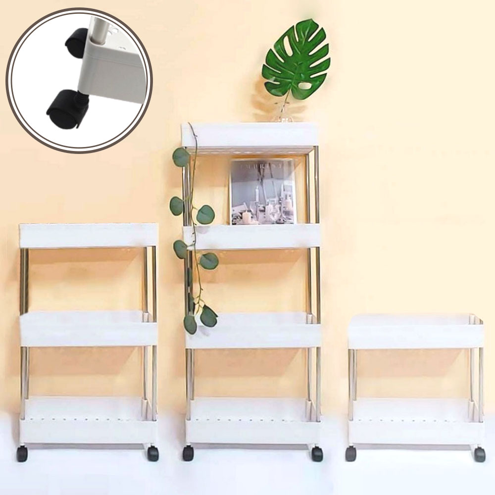 이동식 트롤리 세탁실 틈새 수납장 바퀴달린 선반 트레이 슬림 2단