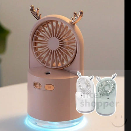 인터쇼퍼 가습 무드등 USB 선풍기 저소음선풍기 귀여운가습기선풍기 여름가습기