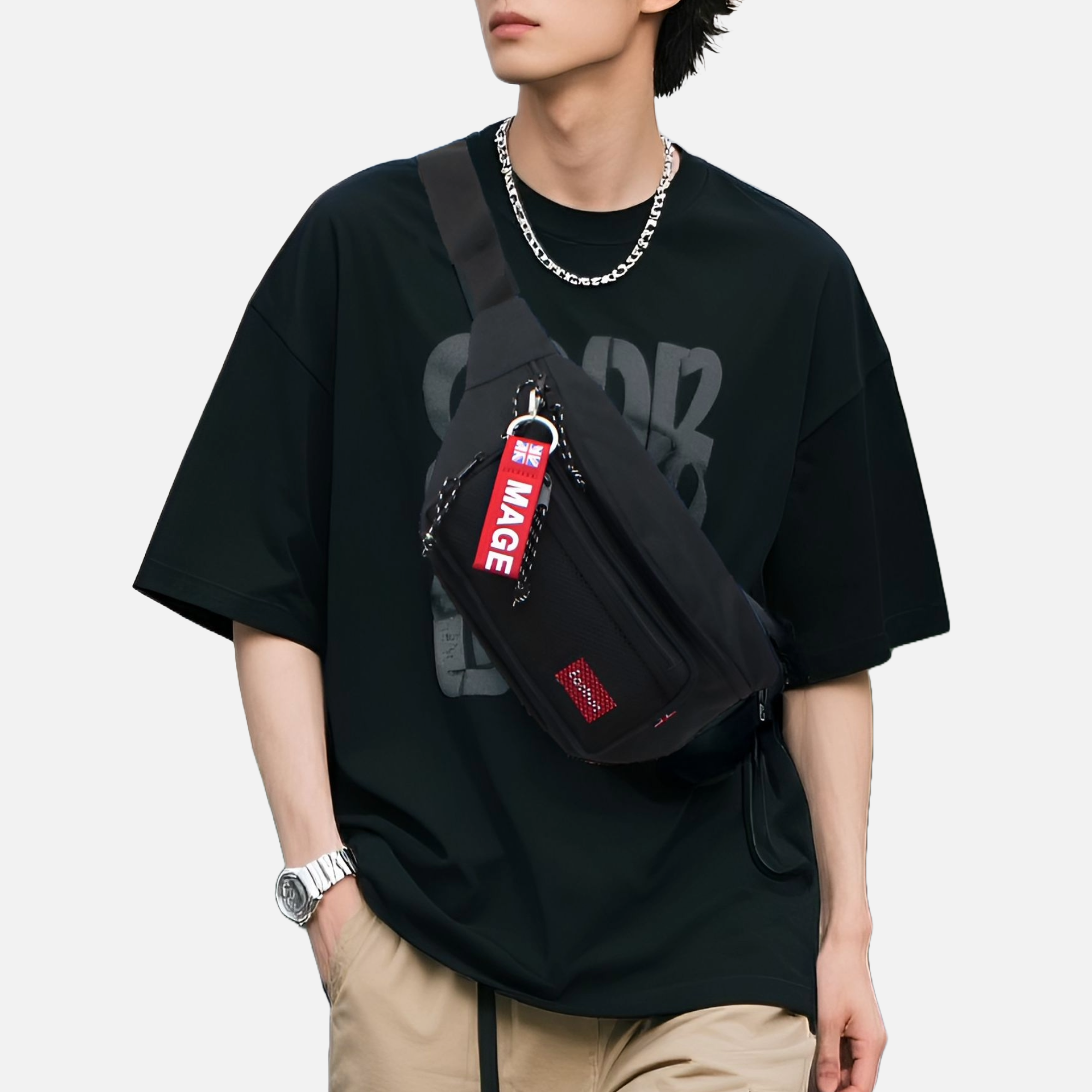 남자 슬링백 크로스백 남성 여성 메신저백 여행 힙색 앞으로 매는 가방 LKHS 3029