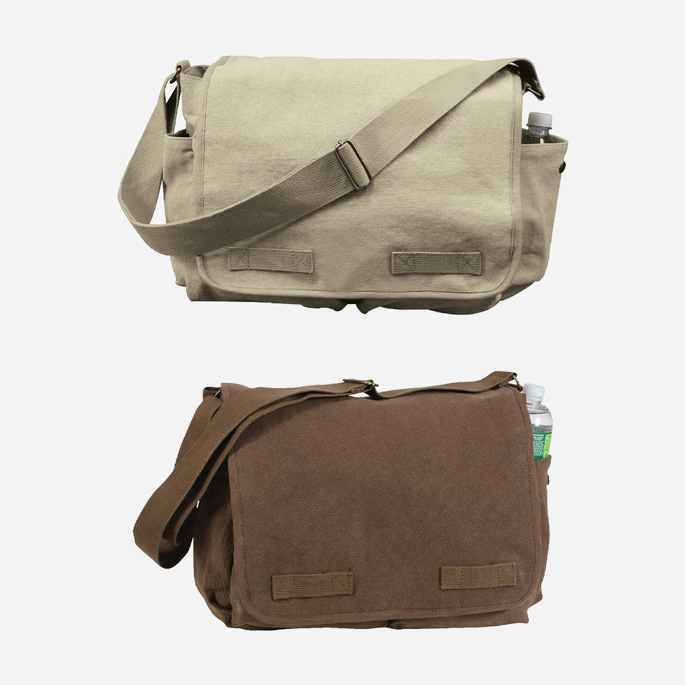 로스코 빈티지 워싱 캔버스 메신저 백 크로스백