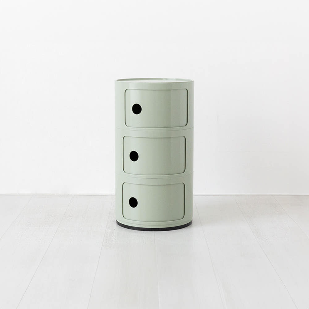 빙그리 원형 슬라이딩 수납장 3단 320mmx580mm, 3단, 그린 9144.4617