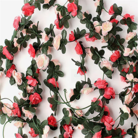 마르셀레 장미 넝쿨 조화 2개입 핑크믹스 돌상소품 벽걸이장식