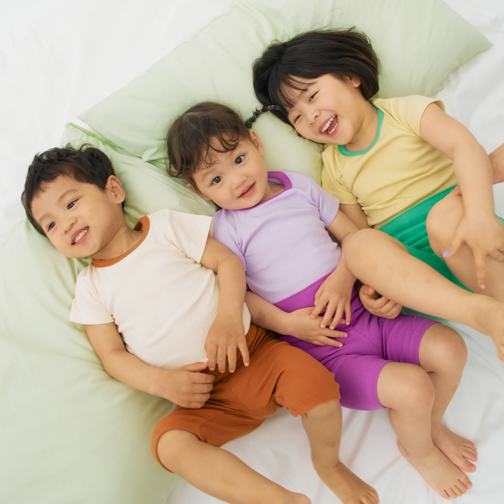 스테이지 아기 여름 유아 실내복 내복 상하복 아동 잠옷 말랑 골지 세트 4+1 - 상품 이미지