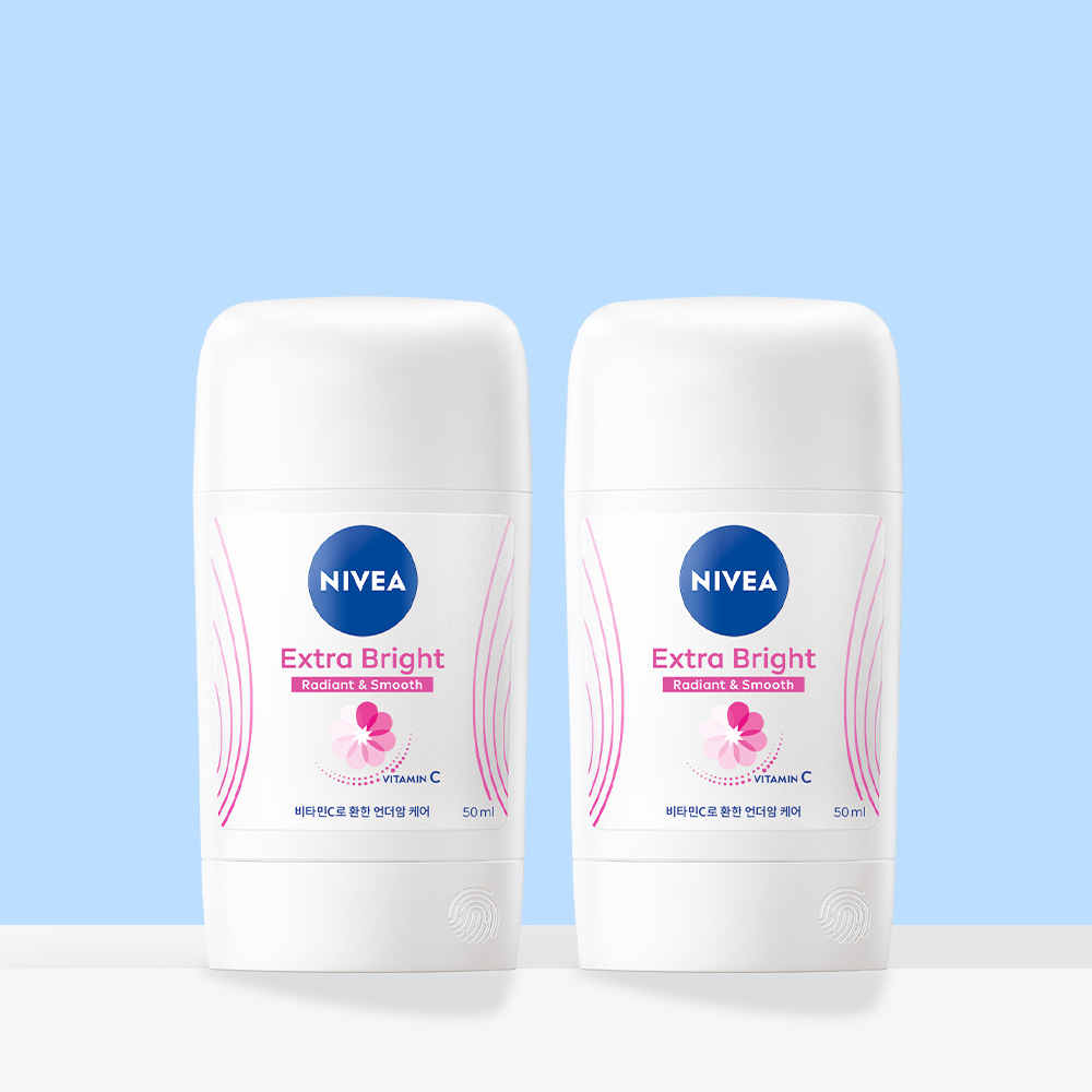 니베아 데오드란트 스틱 엑스트라 브라이트 50ml, 2개 제품 이미지