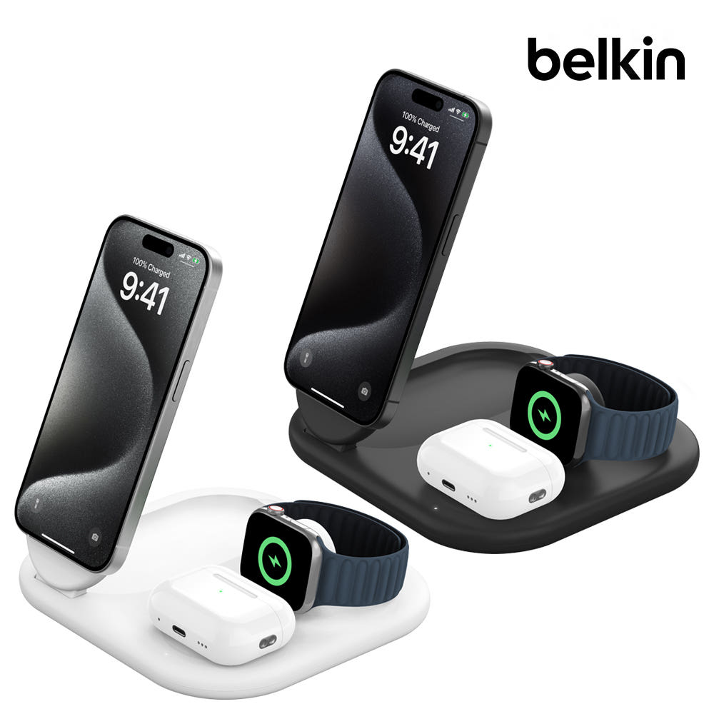 벨킨 Qi2 3in1 15W 마그네틱 폴더블 무선 충전기 WIZ029kr