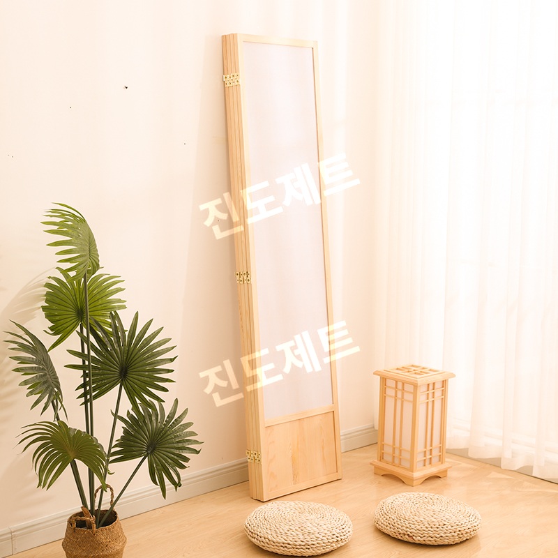 한옥파티션 한지 칸막이 창호문 창살 나무 가리개 4도어 원목 178x44cm 메인 - 상세 이미지 4