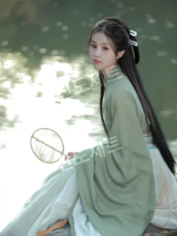 선녀복 사극 의상 와이드소매 연극 코스프레 전통옷 무협 초록 XS - 상세 이미지 2