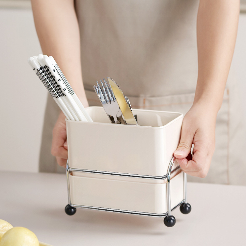 물빠짐 수저통 수저꽂이 조리도구 숟가락통 보관함 수저 정리함 - 상세 이미지 3