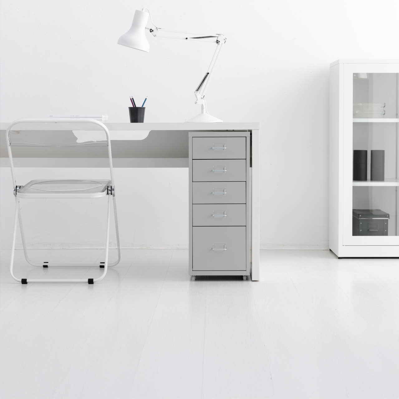 OFFICY 서랍장 280mmx410mmx685mm, 4.1단, 화이트 7172.5276 - 상세 이미지 2