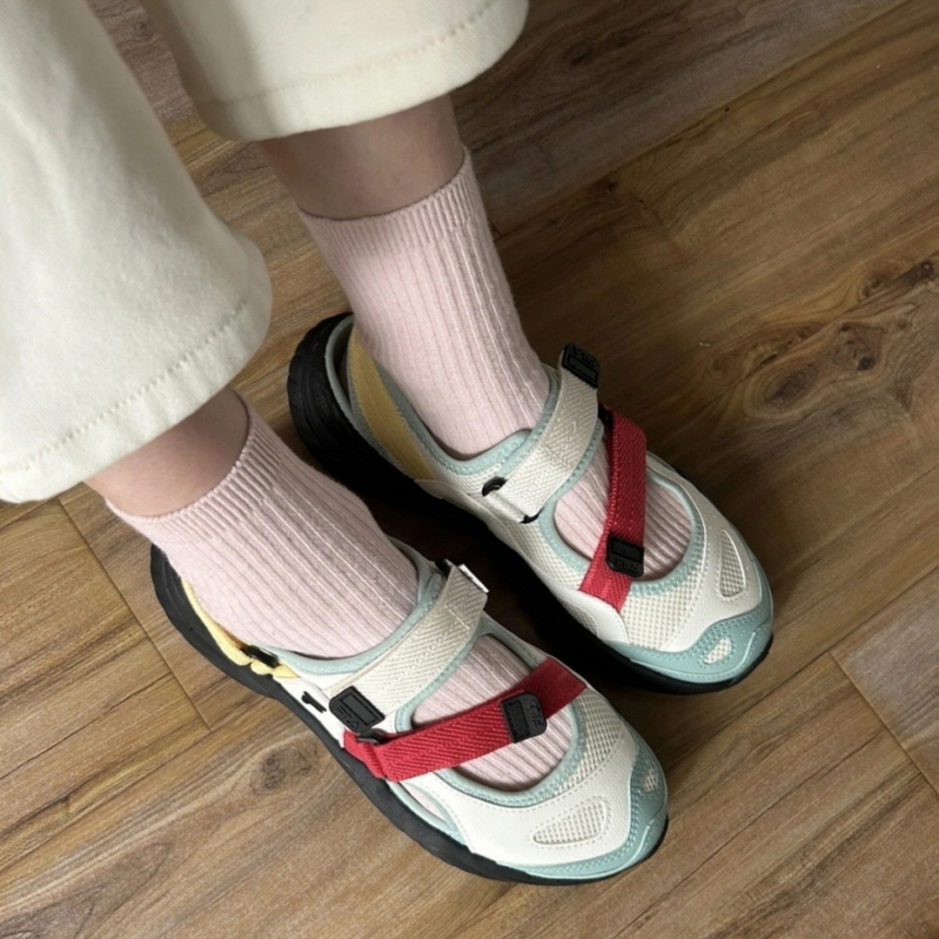 휠라 FILA 우먼스 메리제인 샌들 크림 베이지 블랙 화이트 멀티 이미지 8