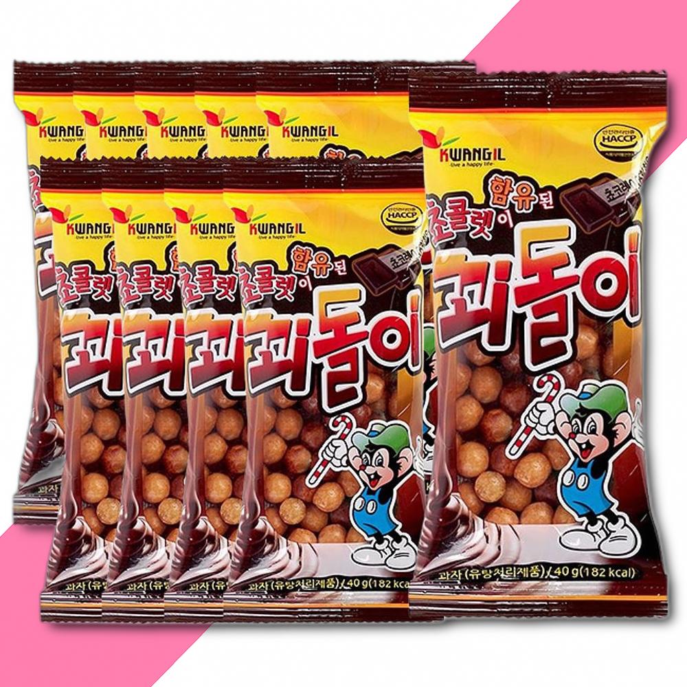 꾀돌이 40G 10개 추억의간식 학교앞간식 옛날간식 옛날과자 : 바이미스토어