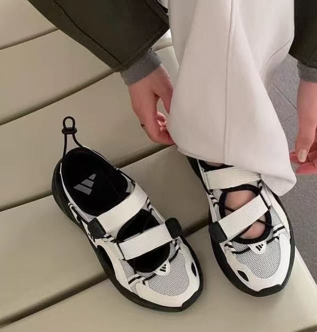 오즈웨이브 샌들 화이트 블랙 남녀공용 JS4584 이미지 7