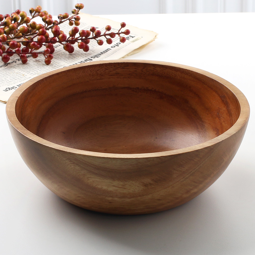 자연리 우드 샐러드 볼 시리얼 그릭 요거트 포케볼 포케 그릇 보울 1개, 26.5cm - 상세 이미지 4