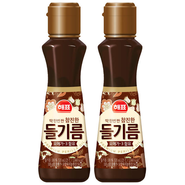 해표 참진한 들기름 320ml x 2개 : 놀이터유통