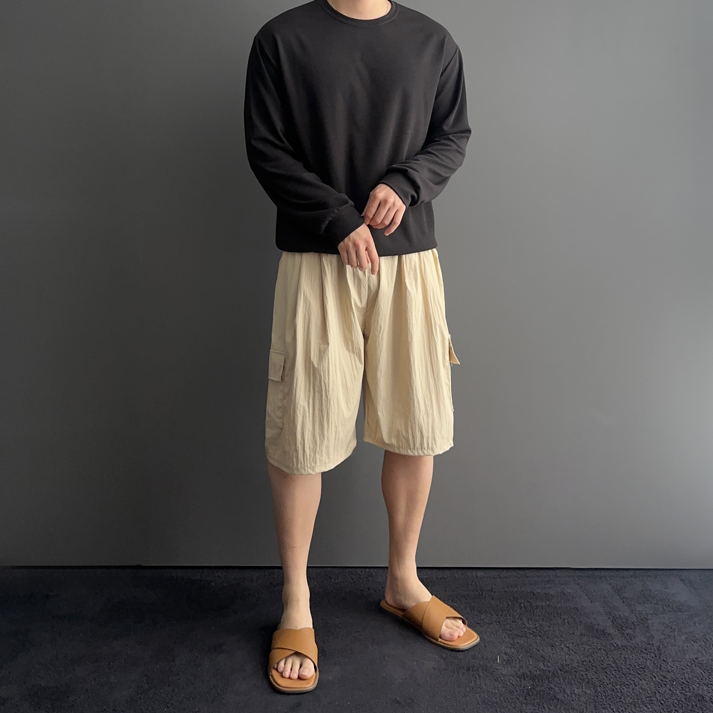 1+1 나일론반바지 남자버뮤다팬츠 남자6부반바지 - 상세 이미지 4