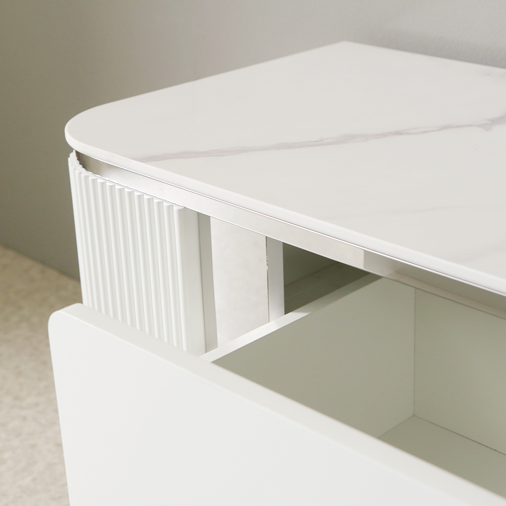 페라모 리고 2200 사이즈 실버 템바보드 세라믹 거실장 티비다이 TV 수납장