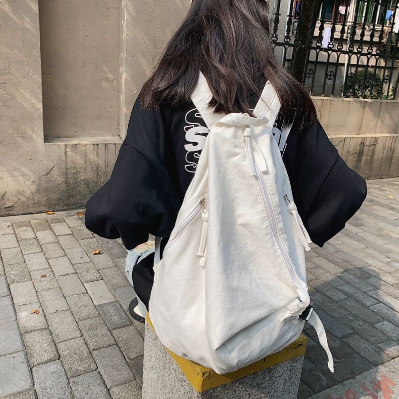 오이영 스타일 경량 백팩 언슬전 캔버스 보부상 가방 대학생 여행 - 상세 이미지 4
