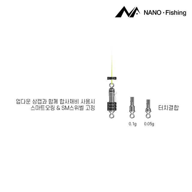 나노피싱 터치업다운 하캡 2종 오링 하단고정 민물 낚시 소품 0.1g - 상세 이미지 2
