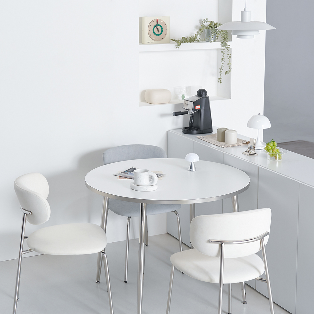 플랜비 원형 테이블 식탁 카페 1000 화이트