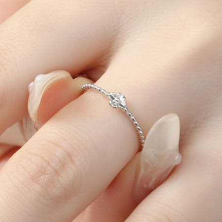 [혜명생필품몰] 백금도금 플라워 오픈링 반지 프리링 은반지 우정선물악세사리 고등학생커플링 여성은반지