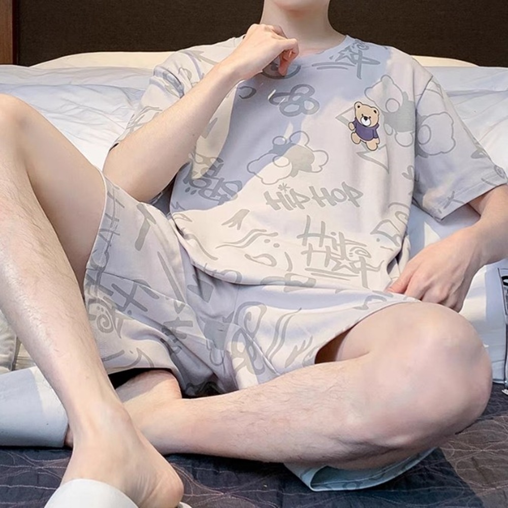 박대표마켓 남자 여름 잠옷 남자파자마 세트 반바지 반팔 실내복 홈웨어 - 상품 이미지