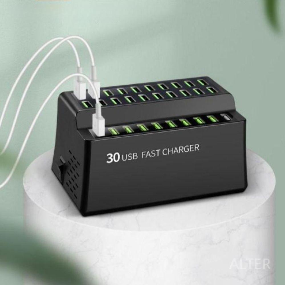 고속 충전기 USB 대용량 멀티 포트 다중 허브 30포트+팬(180W)+애플 호환 케이블 - 상세 이미지 3