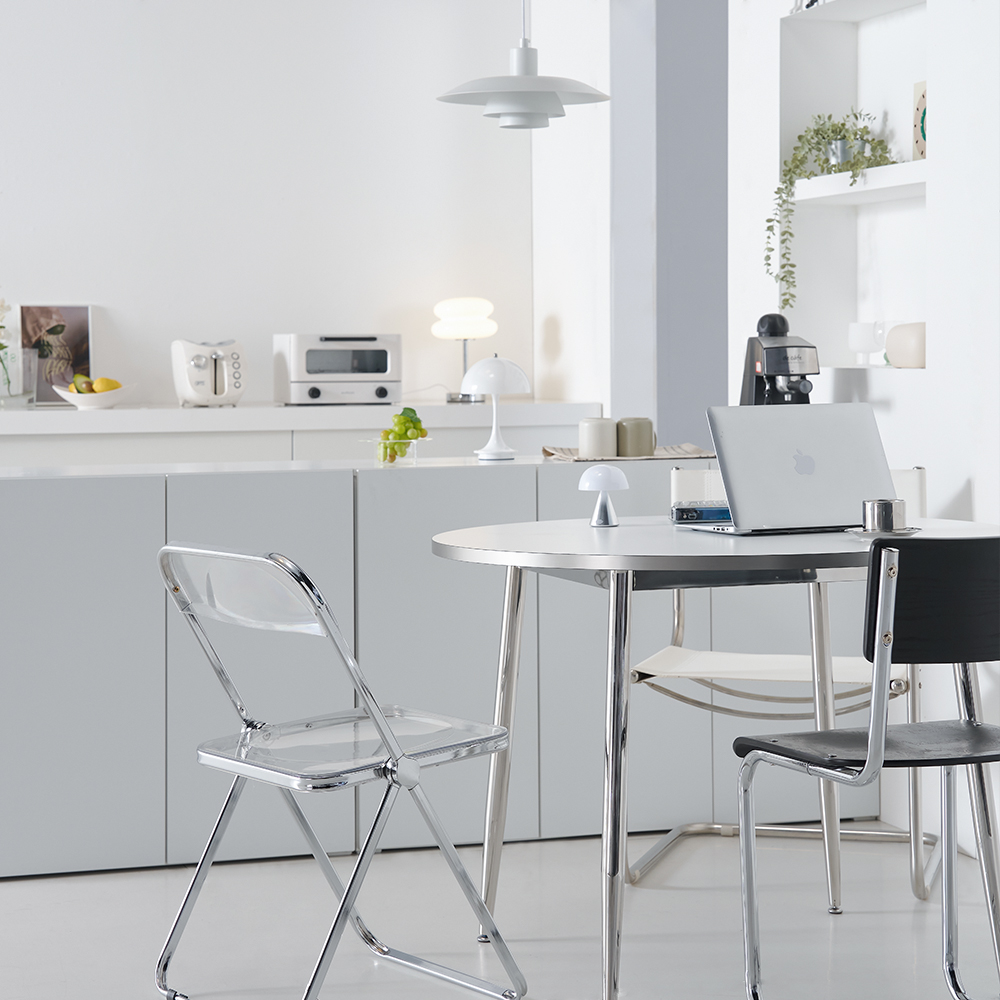 플랜비 원형 테이블 식탁 카페 1000 화이트