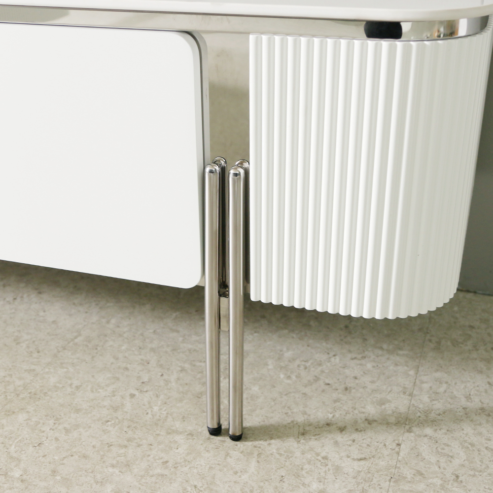 페라모 리고 2200 사이즈 실버 템바보드 세라믹 거실장 티비다이 TV 수납장