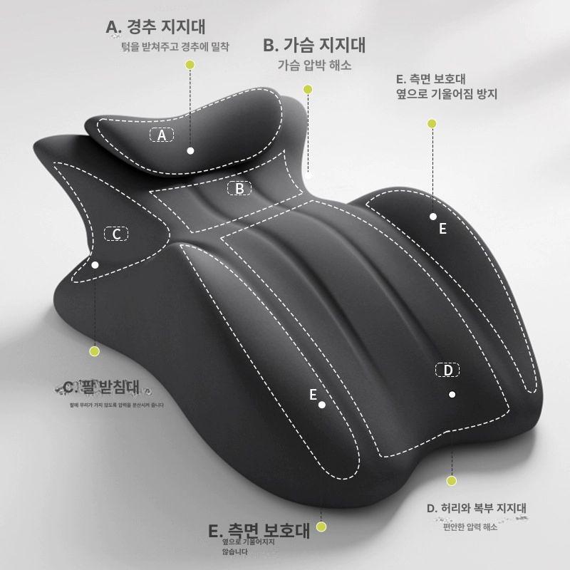 엎드려 자는 메모리폼 엎드려베개 경추베개 목베개 기능성베개 숙면베개 다기능 침대용 베개-파랑 - 상세 이미지 5