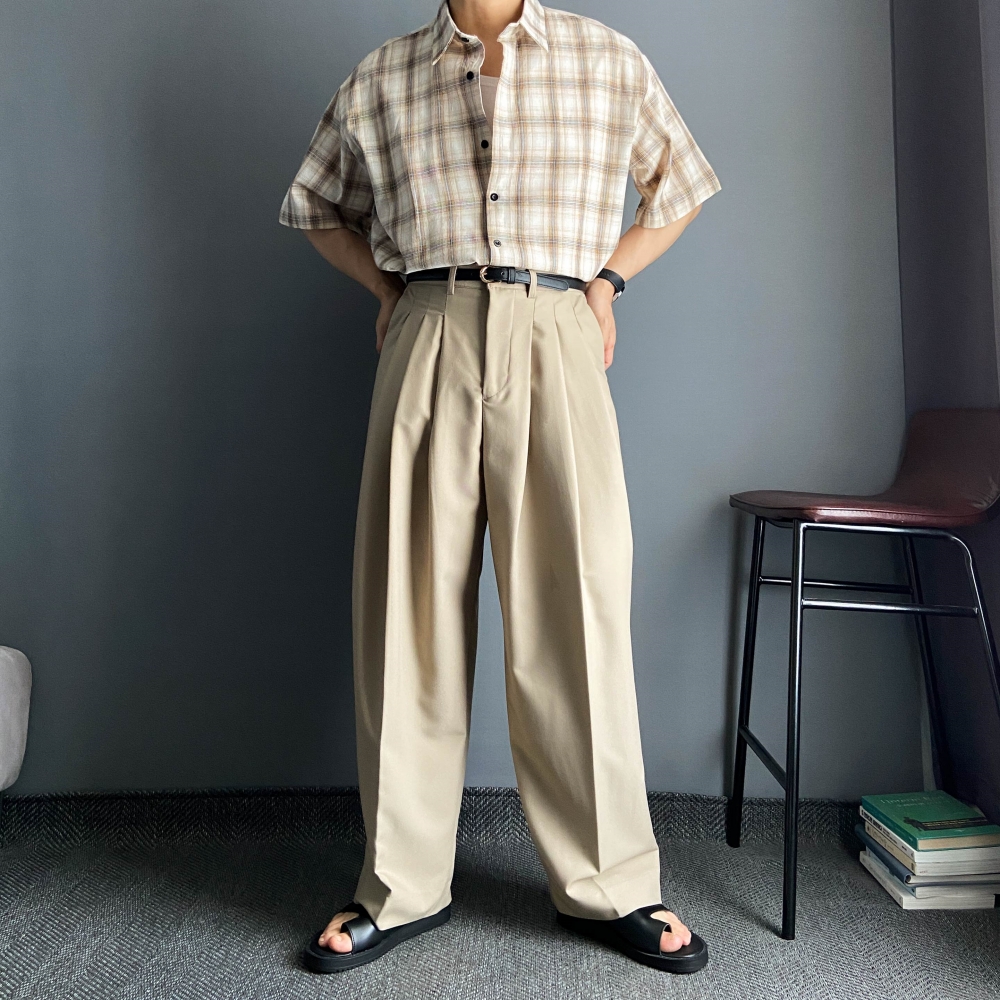 남자 반팔 체크 플란넬 시어서커 남방 오버핏 셔츠 - 상세 이미지 5
