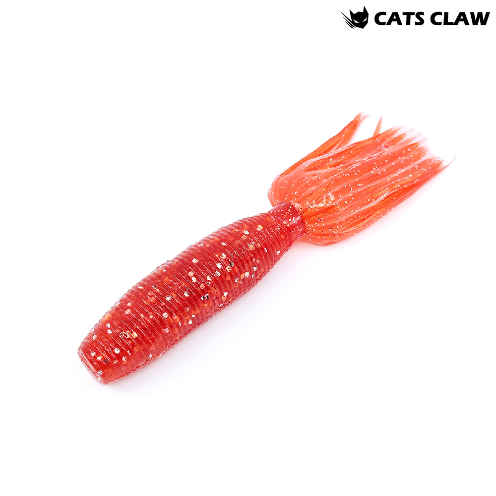 캣츠크로우 아네모네 배스 이카웜 노싱커웜 고비중웜 005 레드 실버, 10cm(4인치) - 상품 이미지